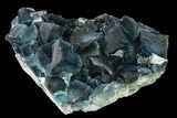Cubic, Blue-Green Fluorite Crystal Cluster - China #142626-2